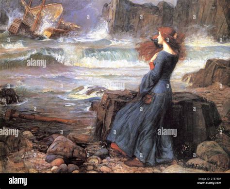 Waterhouse miranda the tempest Stock Photo - Alamy