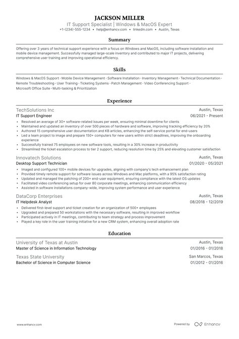 Technology Resume Examples 的图像结果