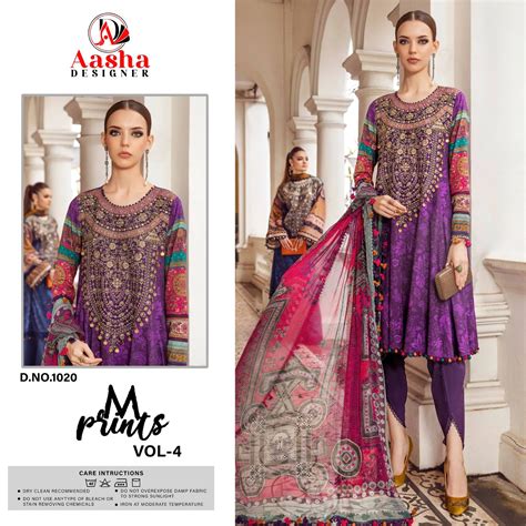 Aasha M Print Vol 4 Pakistani Salwar Suits With Cotton Dupatta