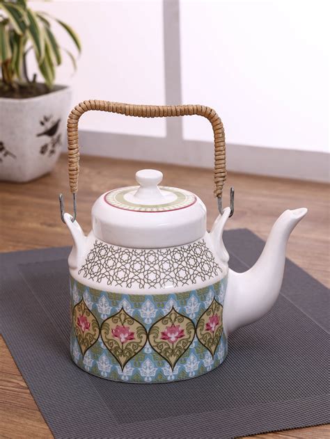 Buy Floral Illusion Desi Kettle 1Pc Online at Affordable Price – Clay ...