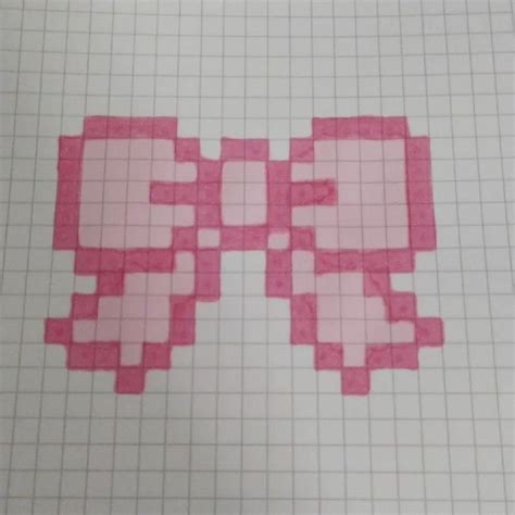 pixel art noeud rose 🌸🩷 | Dessin pixel facile, Dessin sur petit ...