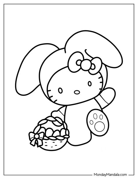 Hello Kitty Bunny Colouring Pages