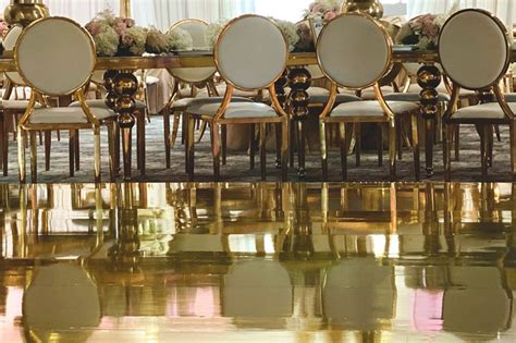 Mirror Gold Dance Floor Hire Services Sydney - Classy Event