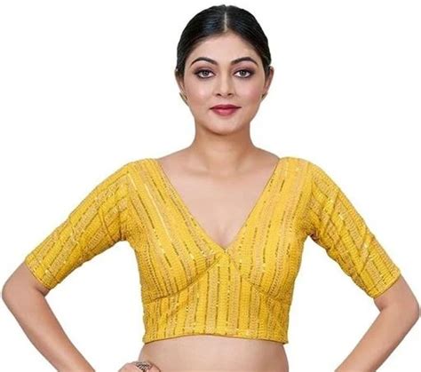 fcity.in - Tie Knot Back Design Georgette Fabric Stylish Blouse For Women