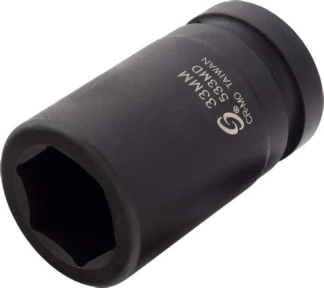 Sunex 533MD, 1 Inch Drive, 33mm Deep Impact Socket, Cr-Mo Steel, Radius ...
