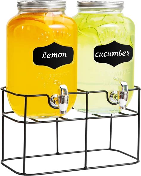 Amazon.com | 2 Pack Drink Dispenser with Stand Beverage Dispenser Each ...