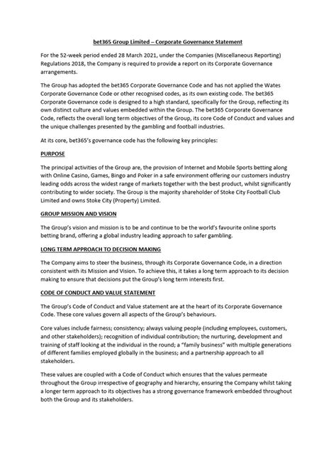 Corporate Governance Statement Example 的图像结果