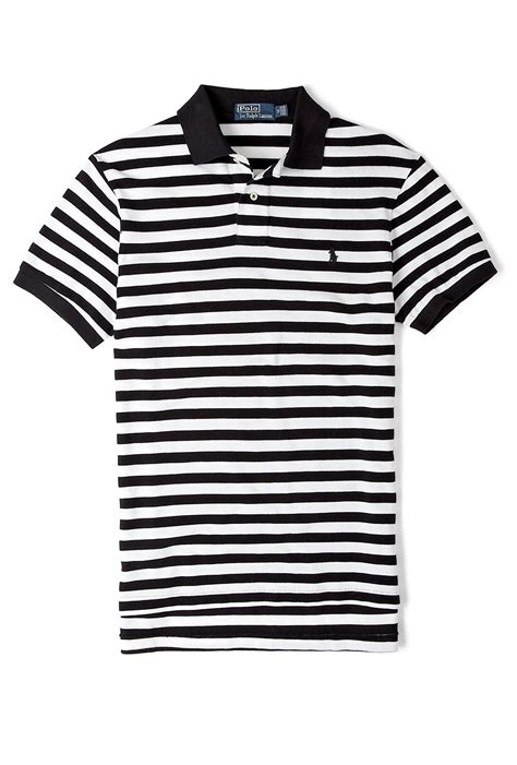 Black and White Stripe Polo Shirt by Polo Ralph Lauren | Striped polo ...