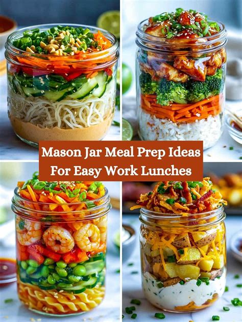 20 Mason Jar Meal Prep Ideas for Easy Work Lunches | Mason jar meals ...