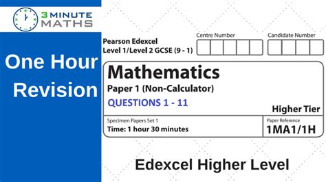 Image result for GCSE Maths Paper 1 Edexcel Higher