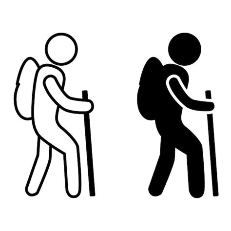 Hiking icons | Premium Vector