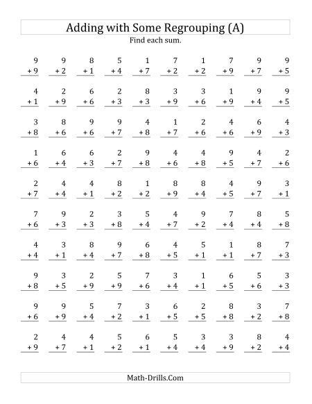 Image result for Single Digit Addition Timed Test