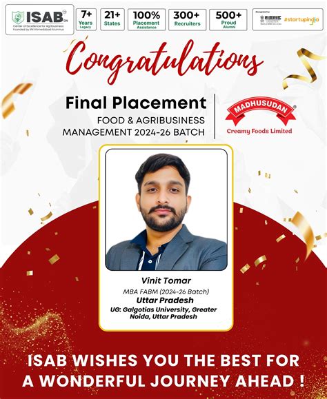 ISAB Success Gallery Showcasing MBA in Agriculture and Agribusiness ...