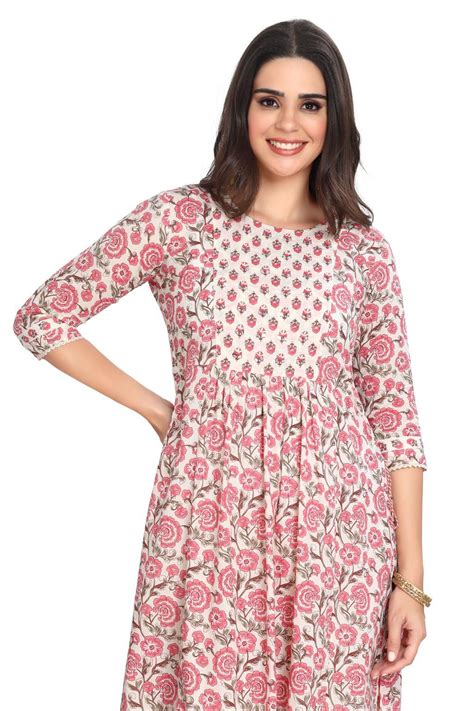 Nyra Cut Kurta Set for Women | Cotton Floral Print with Pant and dupatta