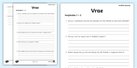 Matilda: Hoër Vermoë Vrae Hoofstuk 1-2