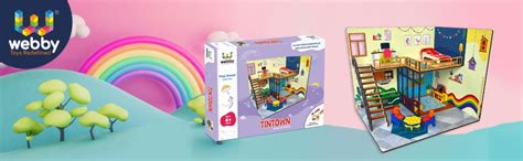 Buy Webby DIY Tin Town Wooden Doll House for Girls, Toys for Girls, Big ...
