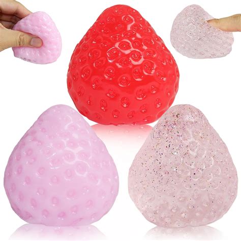 Amazon.com: 3 Pcs Big Taba Squishies Strawberry Squishy Stress Relief Toys, Handmade Soft ...