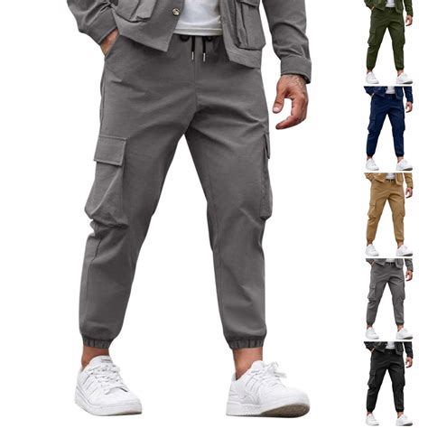 Bixock Men Cargo Work Sweatpant,Wide Led Pants,Men's Pants Casual Loose ...