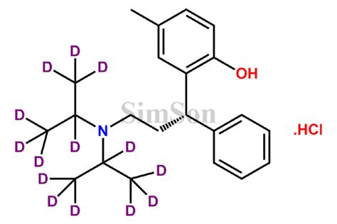 Tolterodine D14 Hydrochloride | CAS No- 1246816-99-8 | Simson Pharma ...