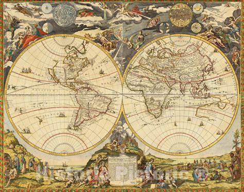 Historic Map : [World Map], 1700, , Vintage Wall Art - Historic Pictoric