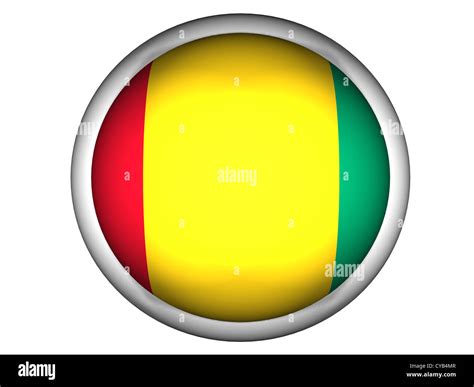 National Flag of Guinea Bissau . Button Style . Isolated Stock Photo ...