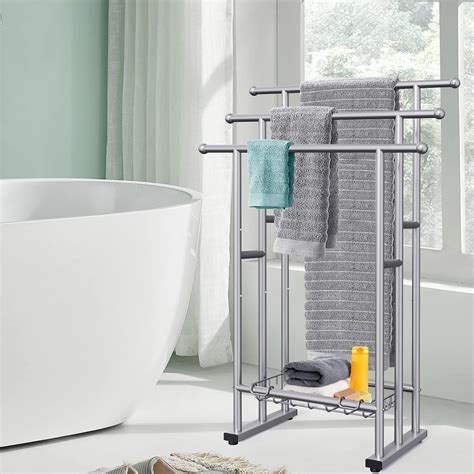 Rebrilliant 40" Tall Freestanding Towel Racks For Bathroom, 3 Tier ...