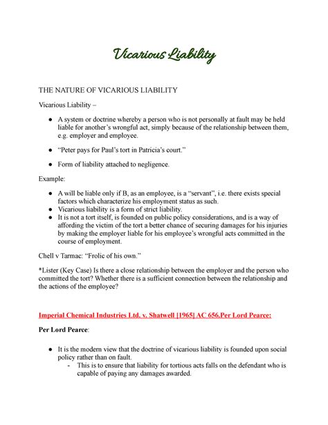 Vicarious Liability - abc - Vicarious Liability THE NATURE OF VICARIOUS ...