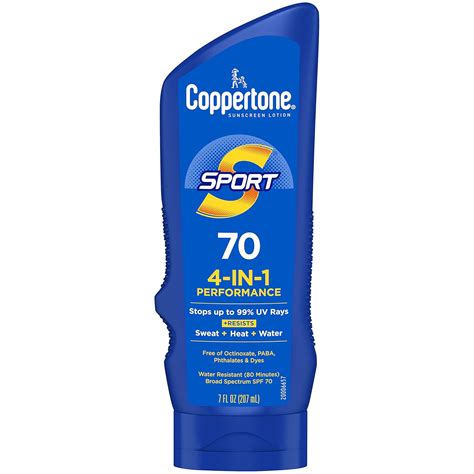 Coppertone SPORT Sunscreen Lotion Broad Spectrum SPF 70 (7-Fluid-Ounce ...