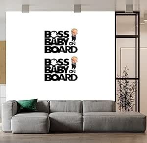 wallpics® Boss Baby On Board Self Adhesive Decorative Wall Sticker ...