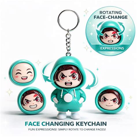 Cartoon Character Action Figure Face Changing Keychain – Fun Collectib ...