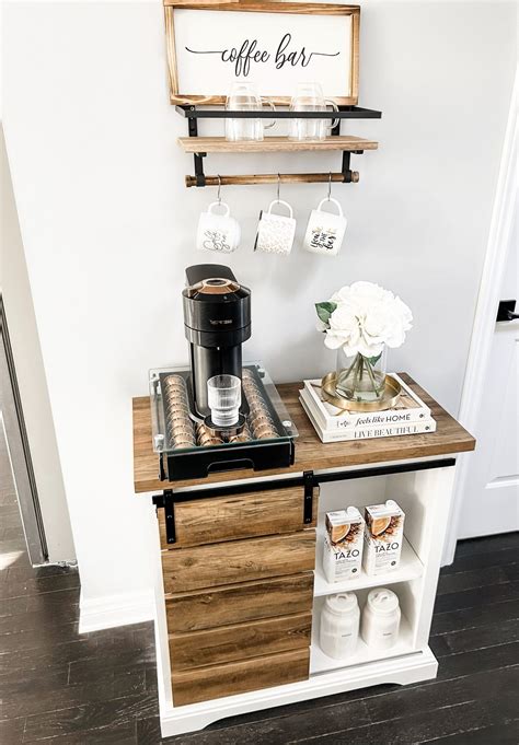 Arched coffee station coffee bar floating shelves coffee bar ideas ...