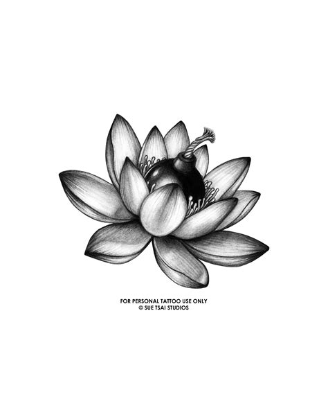 Lotus Flower Bomb - Tattoo Design – SUE TSAI STUDIOS