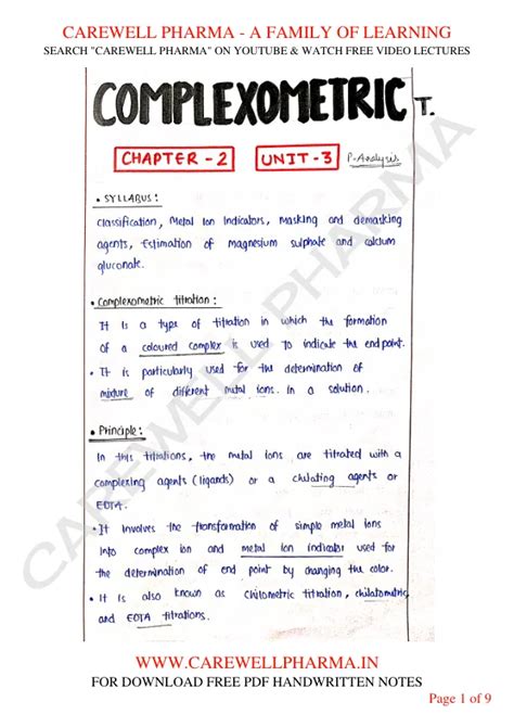 Unit 3 - Pharmaceutical Analysis - 1st Semester - B Pharmacy Notes ...