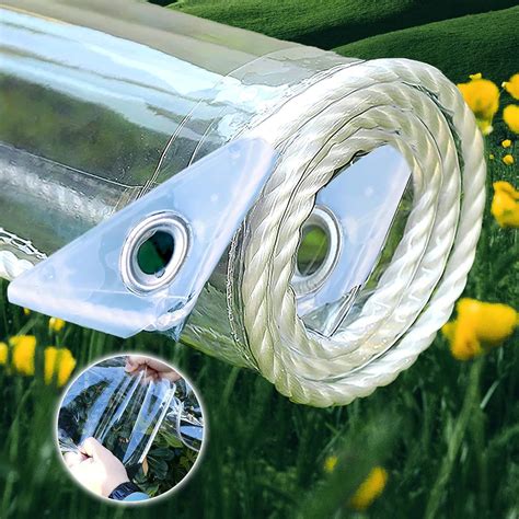 RFDMXC 10ftx12ft Clear PVC Vinyl Tarp Clear Tarps，Clear Tarps with ...