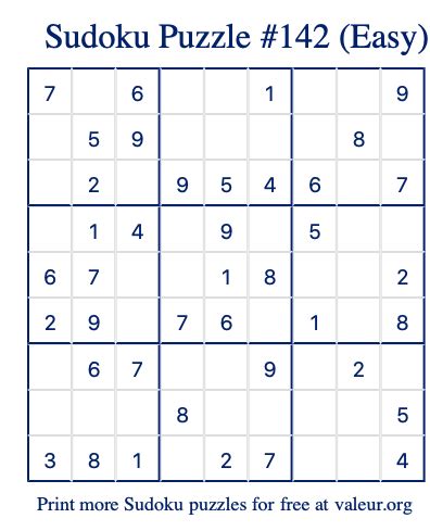 Easy Sudoku Printable 的图像结果