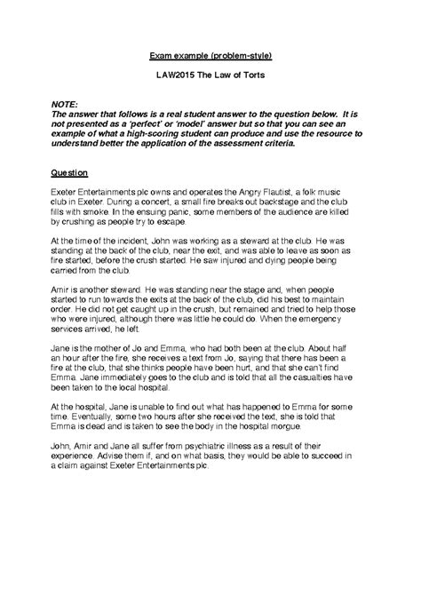 Image result for Tort Report Example