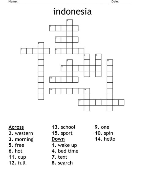 Indonesias Islands Crossword - prntbl.concejomunicipaldechinu.gov.co