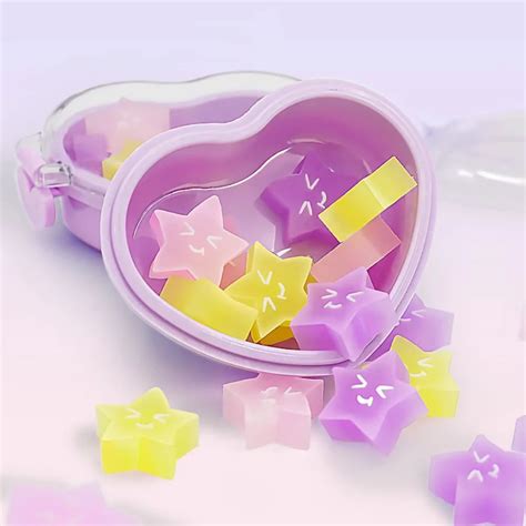 Star-Shaped Erasers with Heart Design in Acrylic Box (Pack of 12 ...