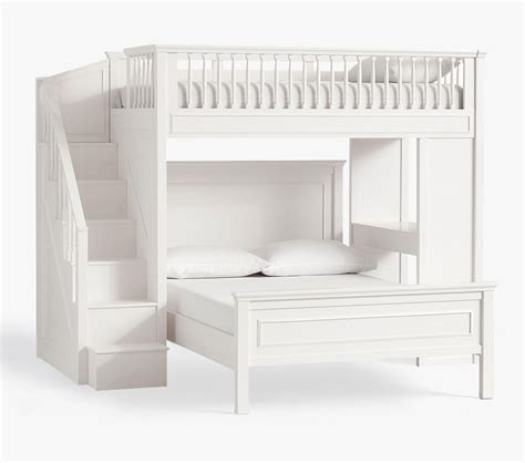 Lot - Pottery Barn Kids Fillmore Stair Loft Bend & Lower Bed Ensemble