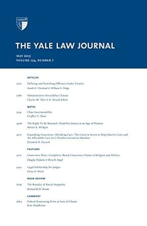 Yale Law Journal: Volume 124, Number 7 - May 2015 eBook : Yale Law ...