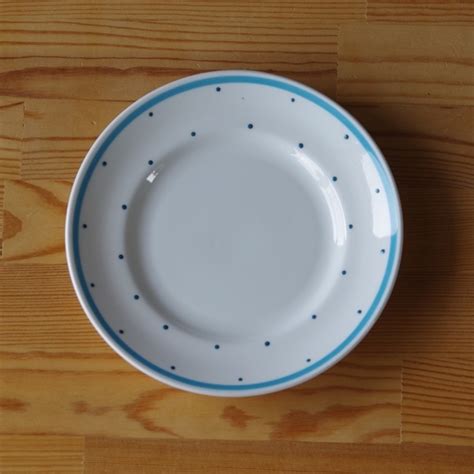 スージークーパー ブルーグリーン ポルカドット デザートプレート 水玉柄 ケーキ皿 16cm #180830-8 ヴィンテージ アンティーク ...
