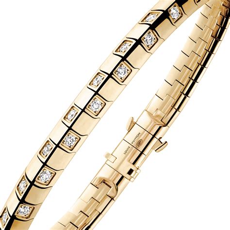 Le Damier de Louis Vuitton Medium Bracelet, Yellow Gold and Diamonds ...