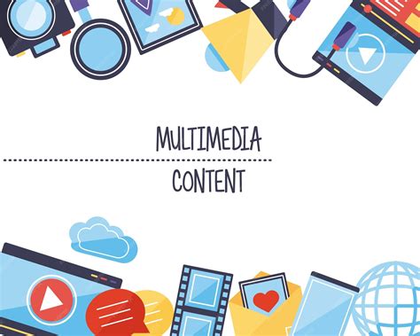 Multimedia content symbol group | Premium Vector