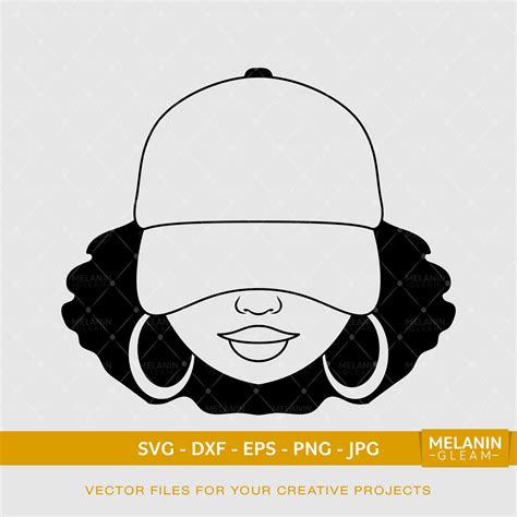Afro Woman Cap Low Silhouette, Melanin, Black Woman Svg, Afro Woman, Black Girl Magic - Etsy