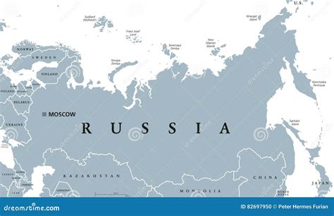 Russia political map stock vector. Illustration of labeling - 82697950