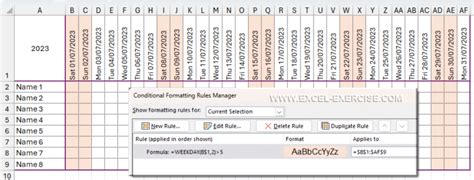 How to Color Weekends in Excel 的图像结果