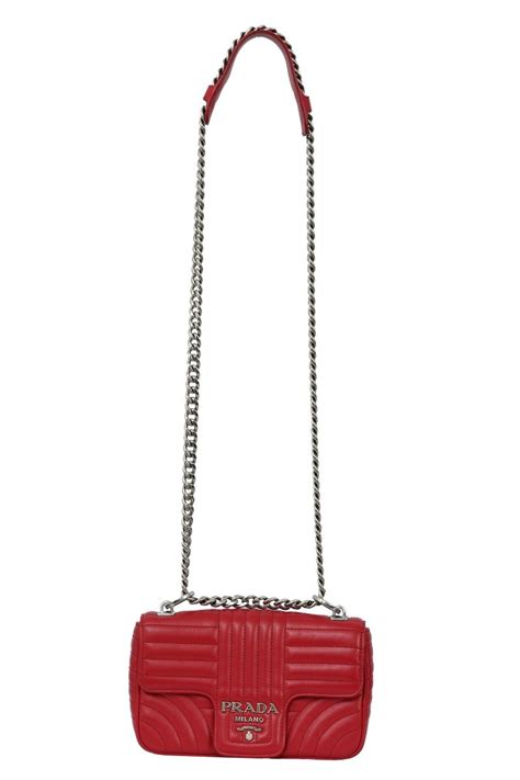 Prada Red Quilted Leather Diagramme Sling Bag - Shop at Retag.in