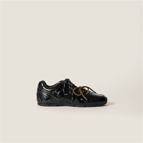 Black New Balance X Miu Miu 530 Sl Patent Leather Sneakers | Miu Miu