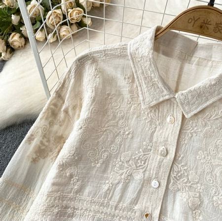 Buy Fory Premium Embroidered Cotton Shirts In Beige Online in India on ...