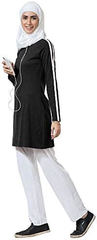Buy Y.R CRAFTS Contrast Color Stripe Accents Detail Cotton Jersey ...